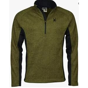 Spyder Sweater Men Large Outbound Core Half Zip Jacket Green Heathered 44" Chest